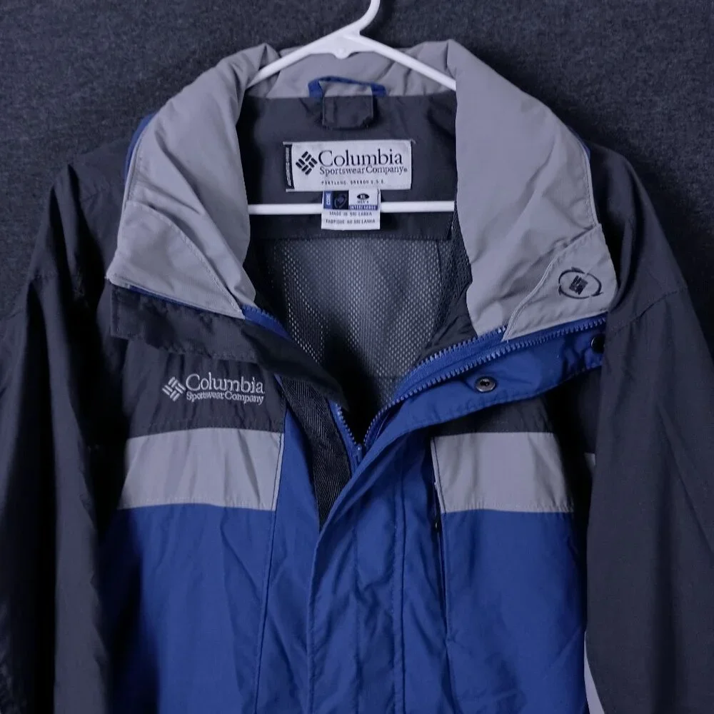 Columbia Bugaboo Colorblock Jacket Full Zip Snap Mens XL Blue Gorpcore Slouchy